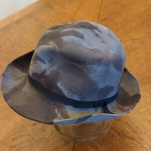 Vintage Men's Camouflage Wool Fedora Hat The Bak-Pakker By B-Bar-H